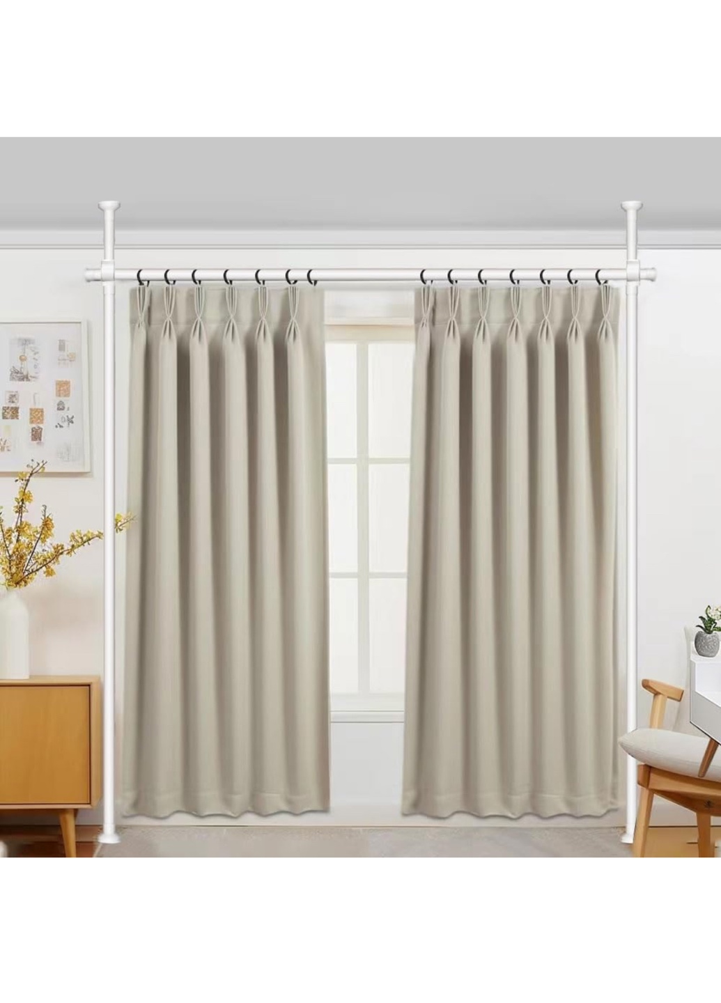 Room divider 2 stand White (no curtains)