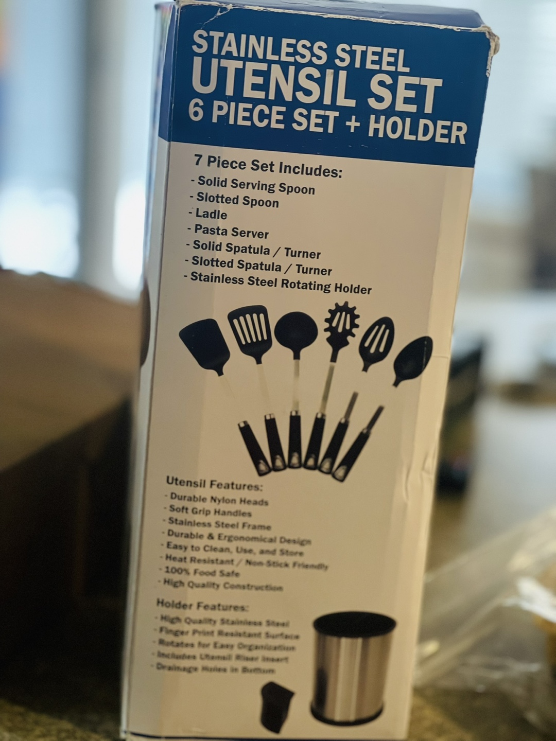 Stainless Steel Utensil Set with Holder