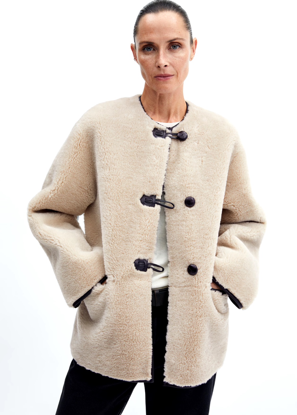 Mango Fur effect Jacket shearling