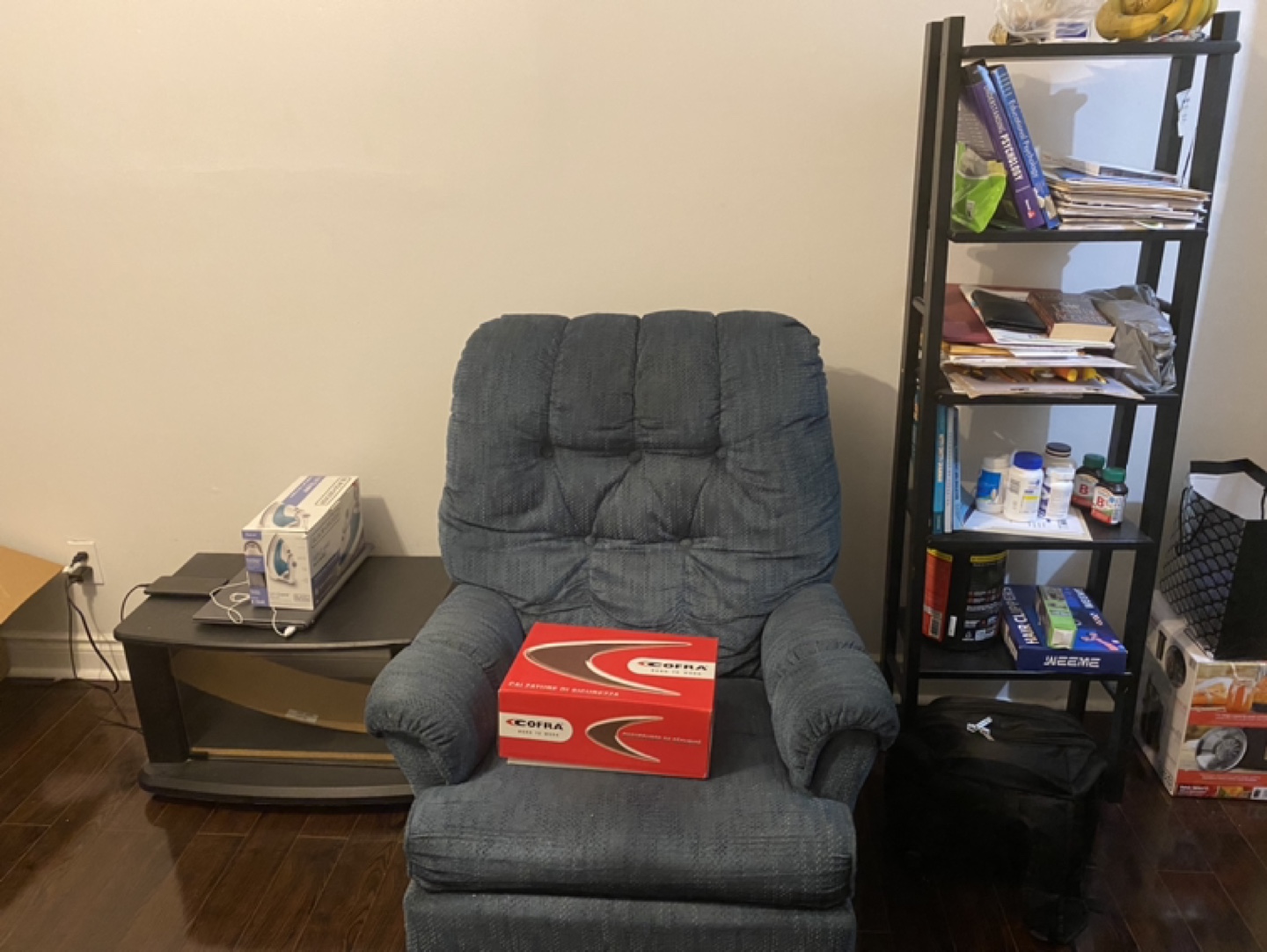 Blue Rocking Chair + book stand