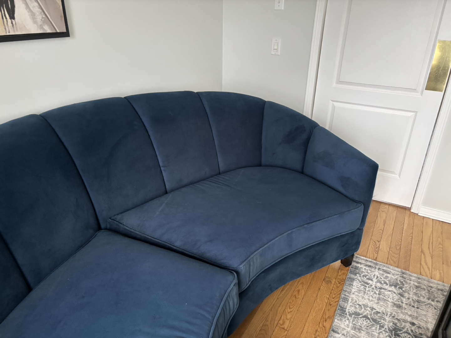 Blue Curved Sectional Sofa by Decor-Rest