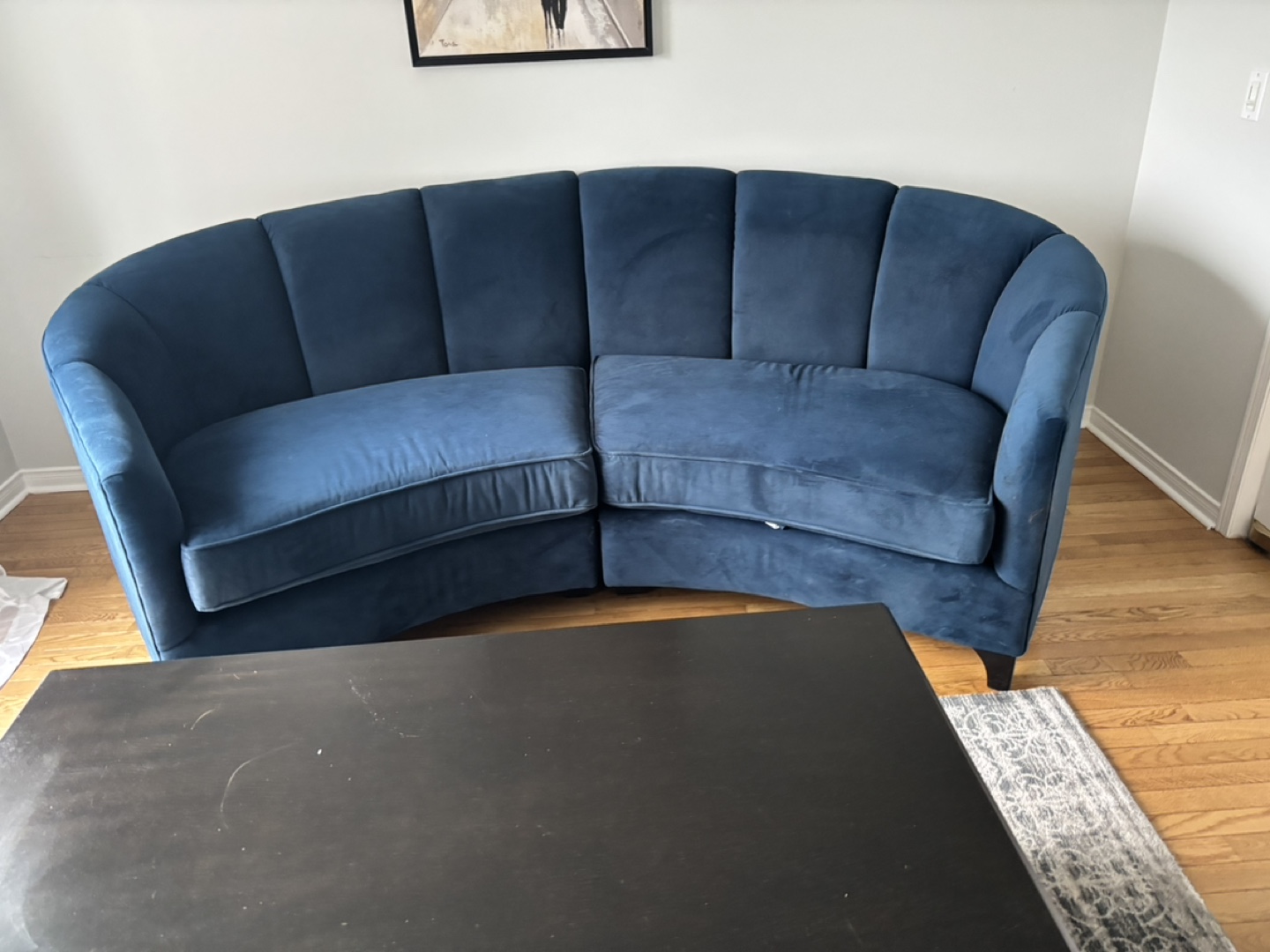 Blue Curved Sectional Sofa by Decor-Rest - photo 3