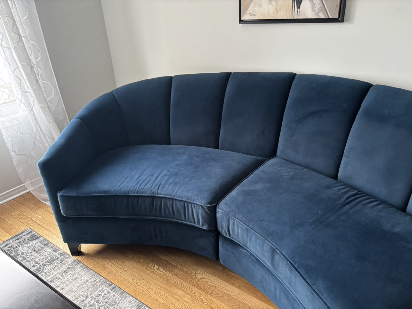 Blue Curved Sectional Sofa by Decor-Rest - photo 2