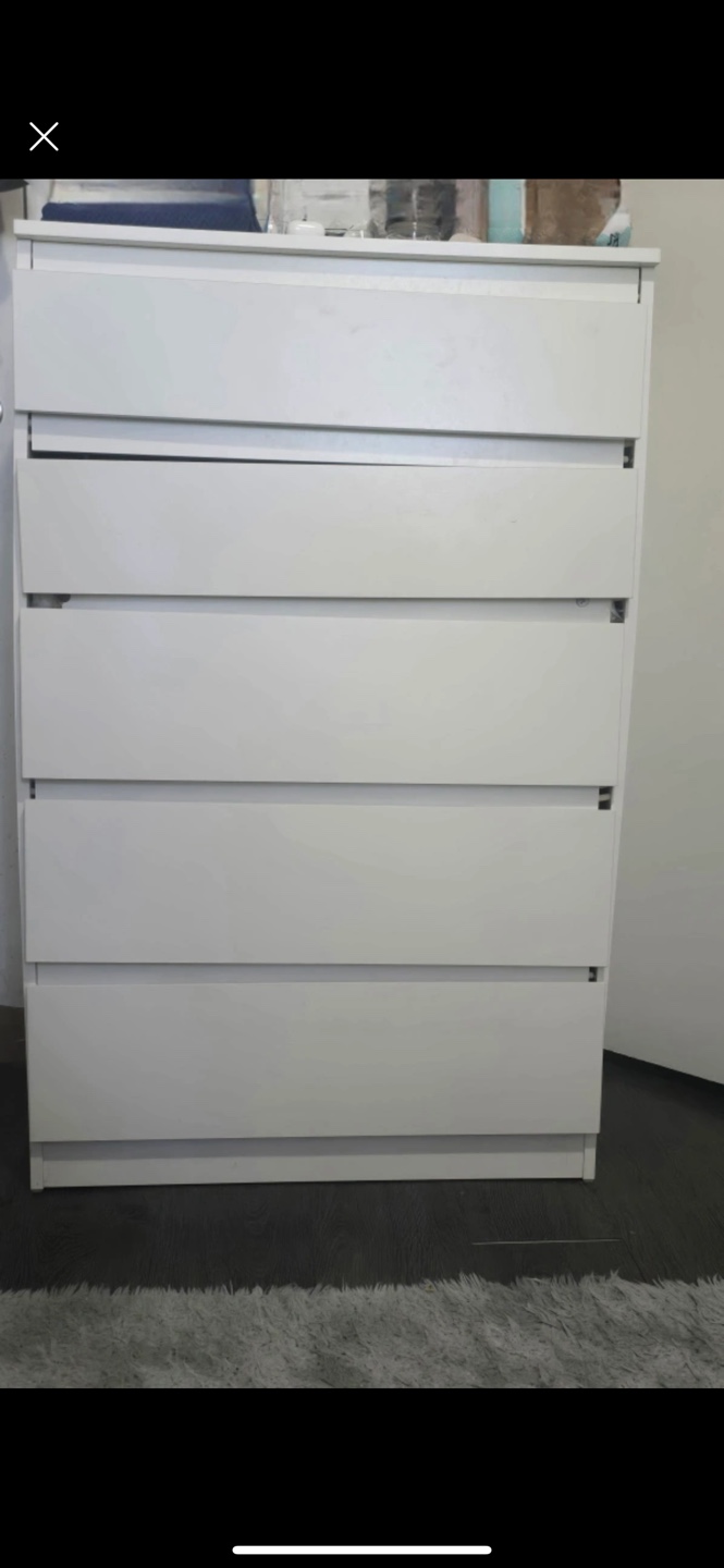 IKEA MALM 5-Drawer Chest White Dresser