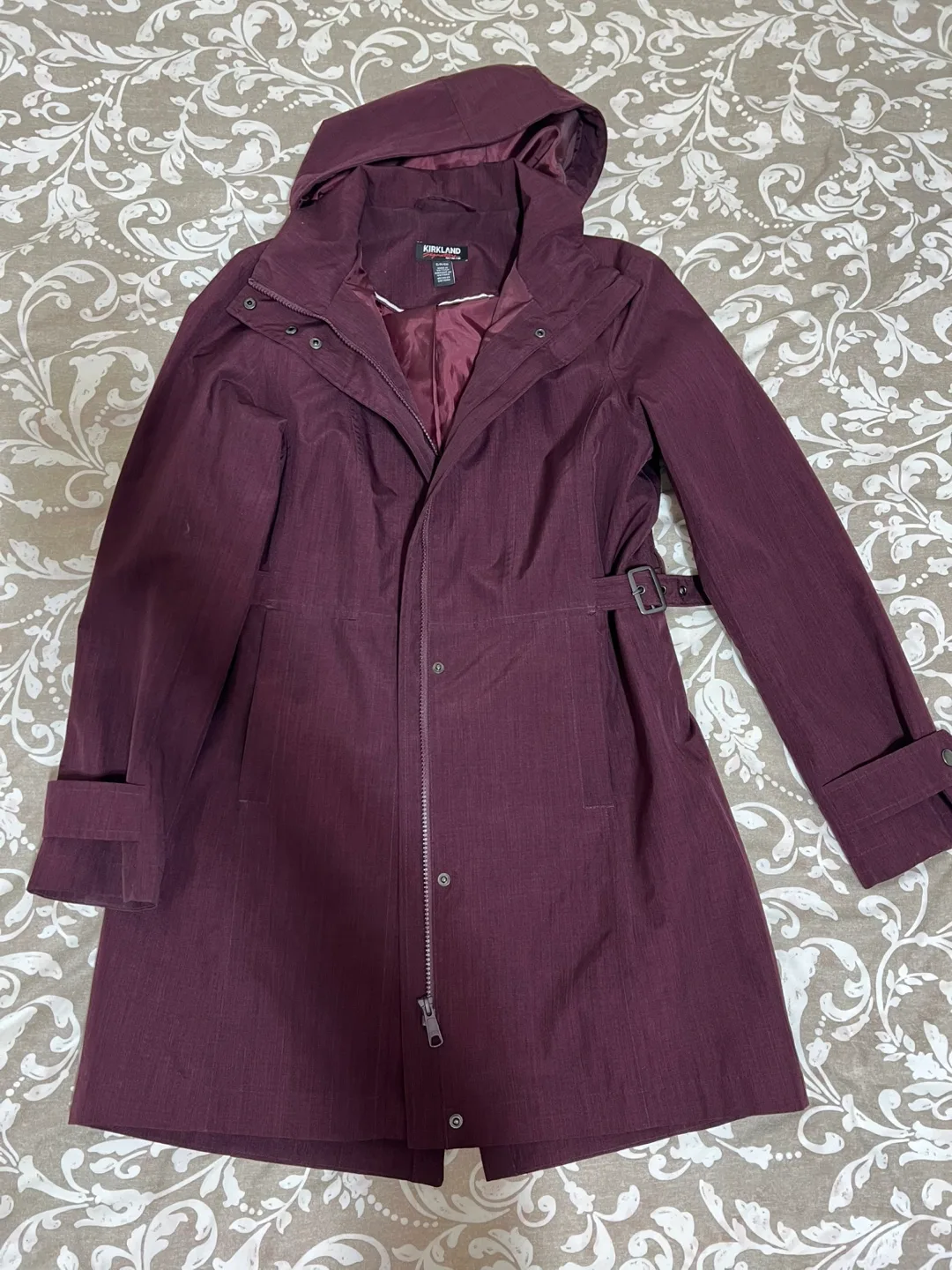 Kirkland Signature Women's Burgundy Trench Coat thumbnail