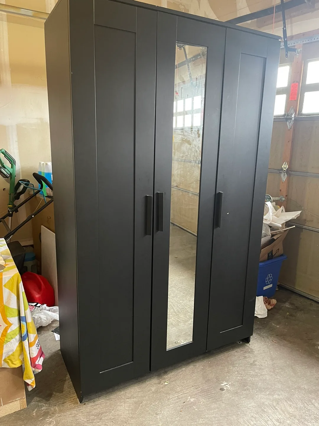 Dark Brown IKEA PAX Wardrobe with Mirror image indicator(4)