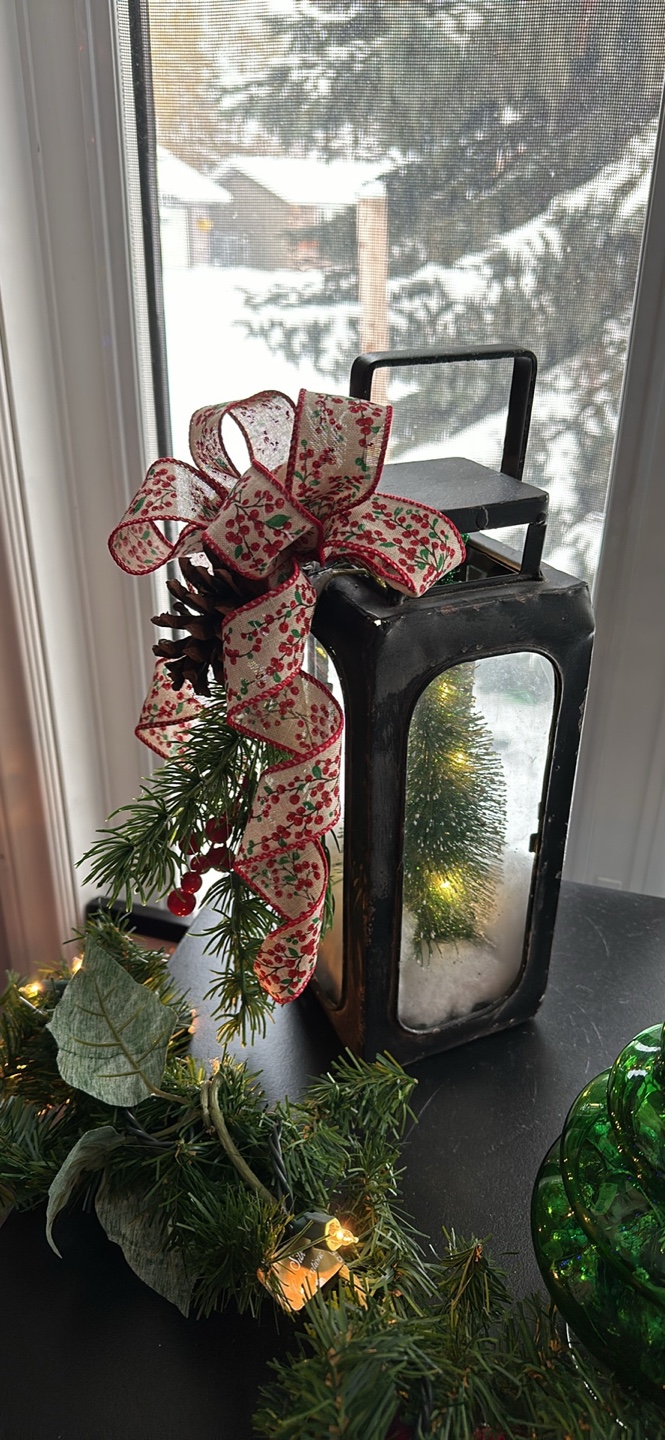 Black Lantern with Christmas Decor - photo 2
