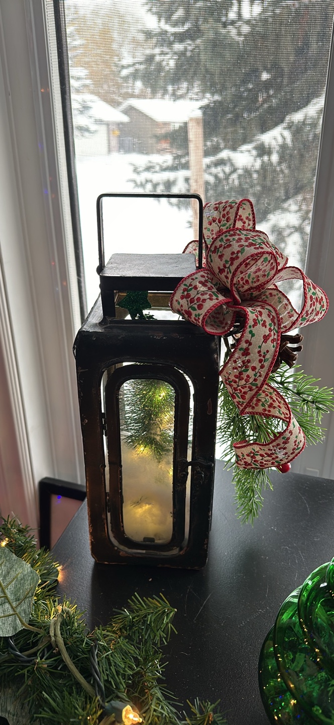 Black Lantern with Christmas Decor - photo 4