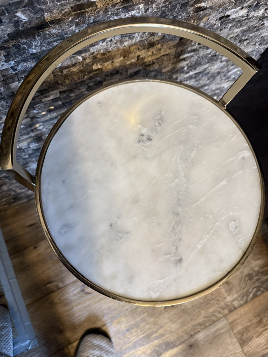 Gold Marble Accent Table - photo 4