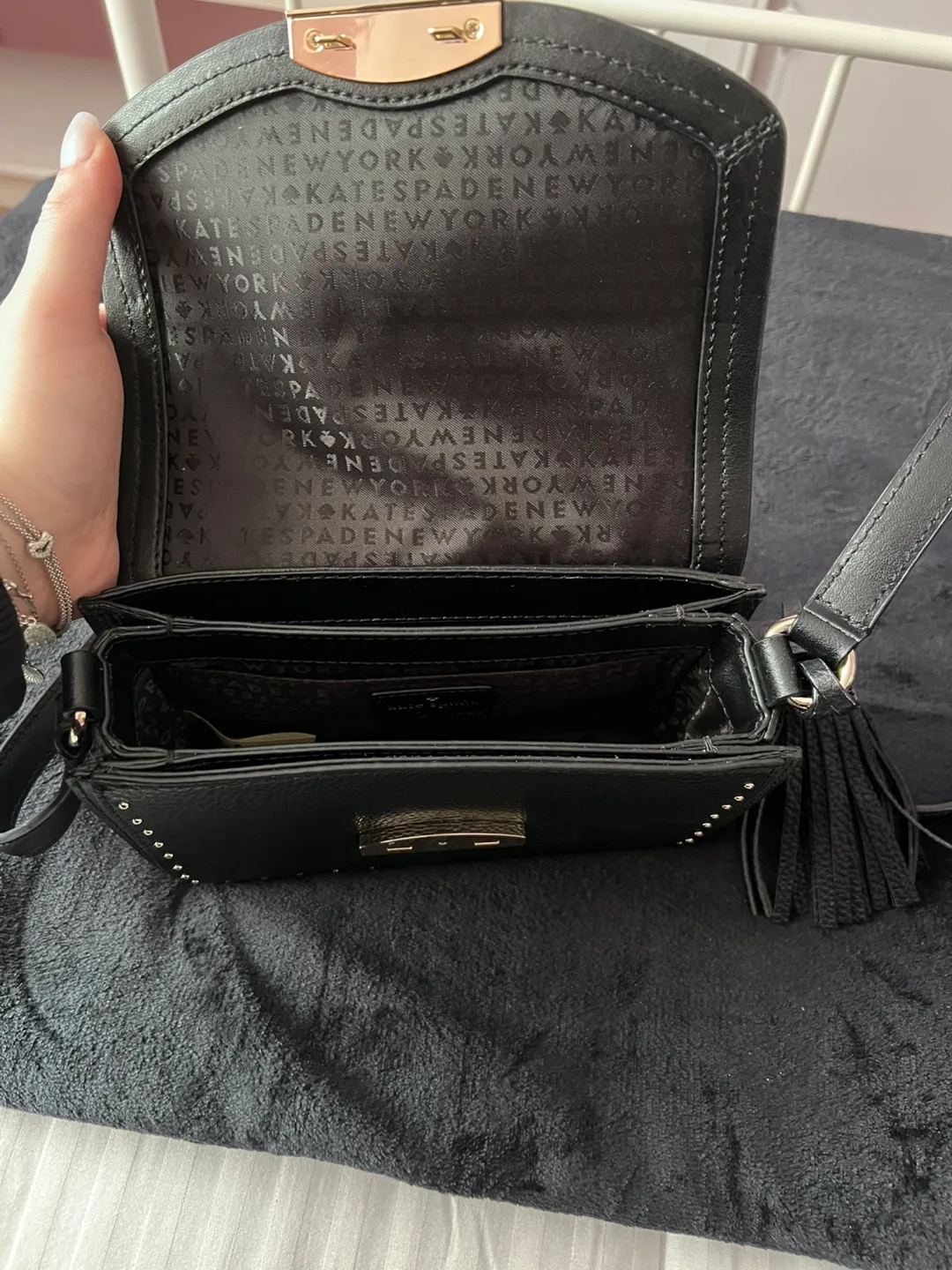 Kate Spade Black Studded Crossbody Bag image indicator(2)