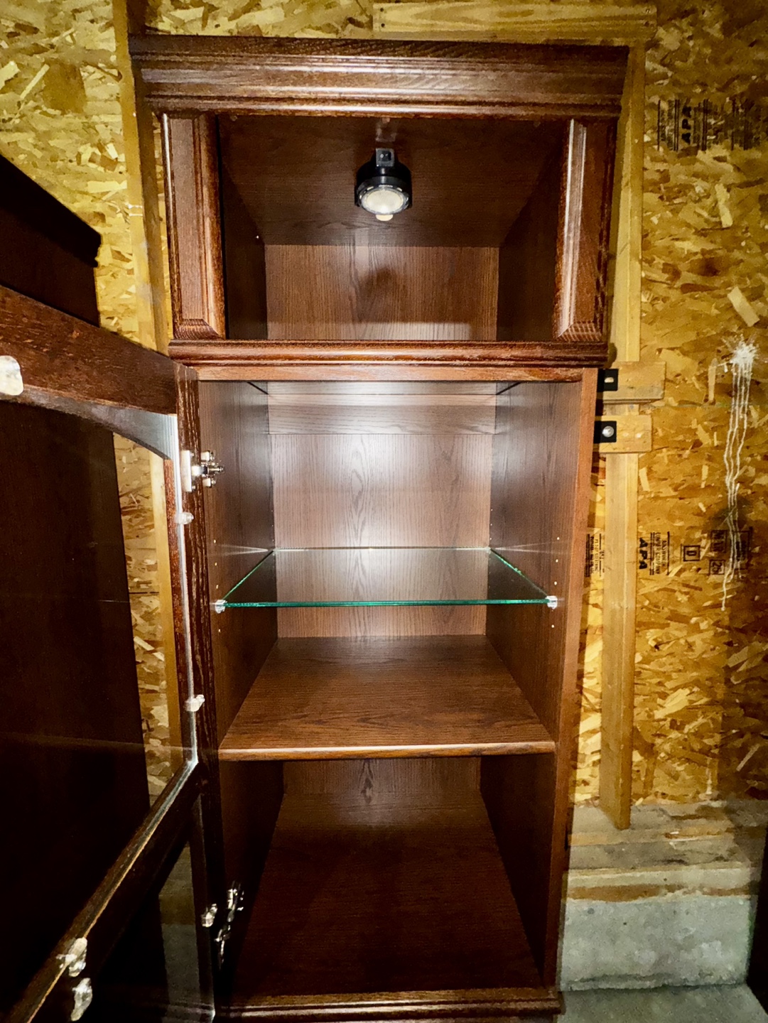 Wooden Cabinet with Glass Doors With Wine Rack - photo 2