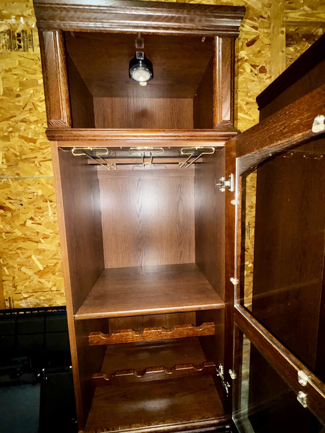 Wooden Cabinet with Glass Doors With Wine Rack - photo 5