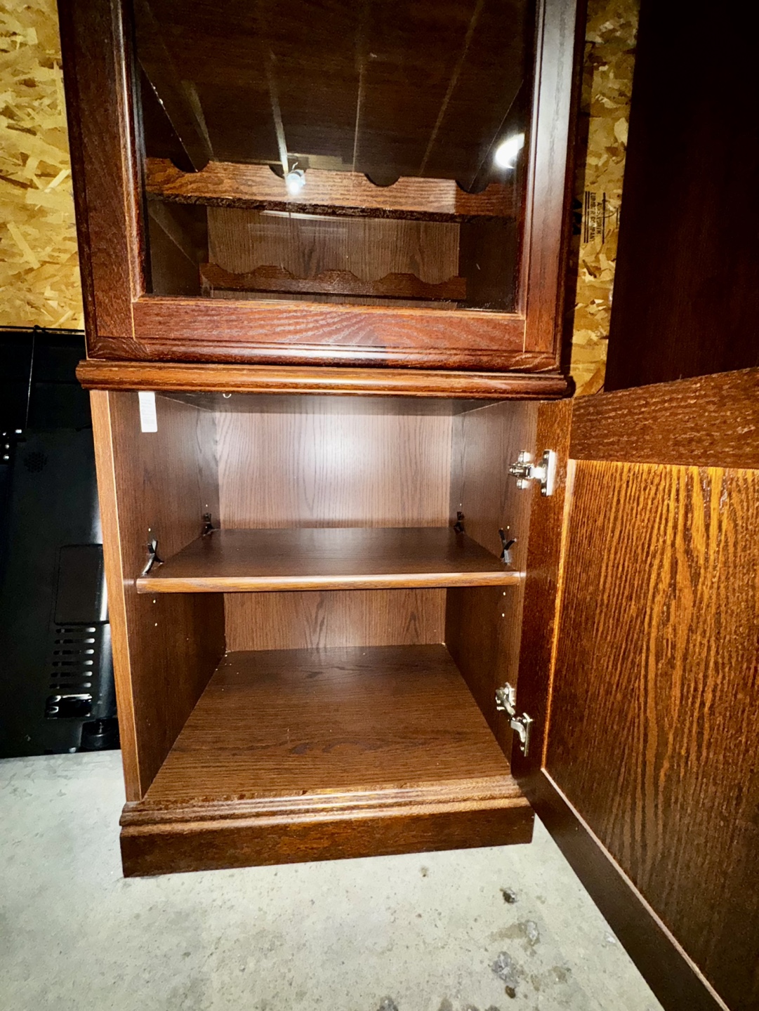 Wooden Cabinet with Glass Doors With Wine Rack - photo 4