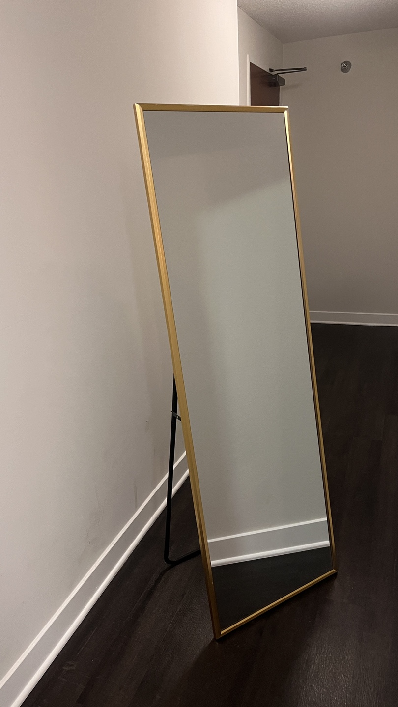 Full Length Gold Mirror with Stand