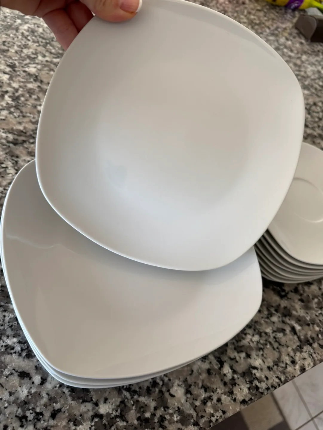 Set of 8 small Square Plates and 8 Square Saucers thumbnail