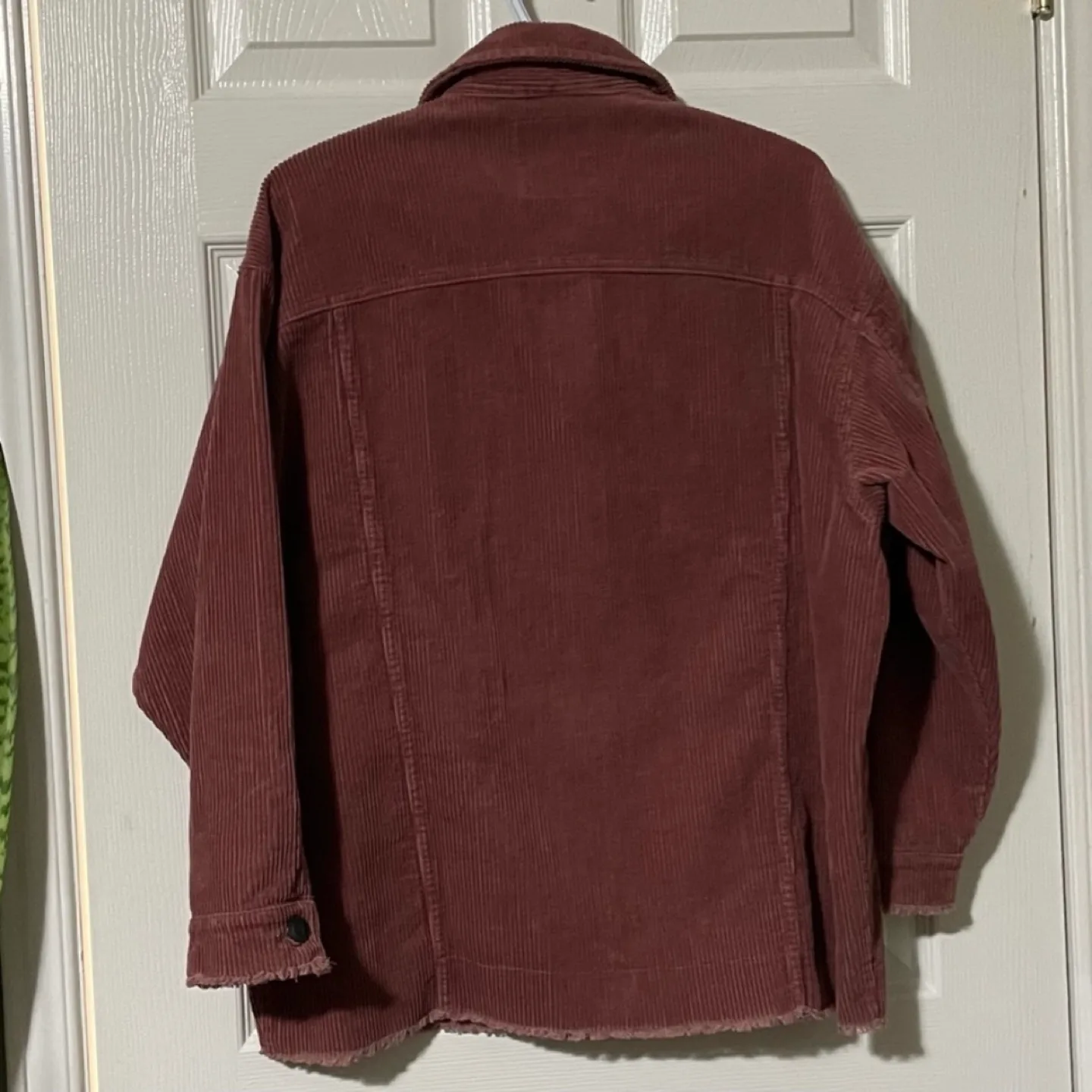 Zara Dusty Rose Pink Oversized Corduroy Jacket image indicator(8)