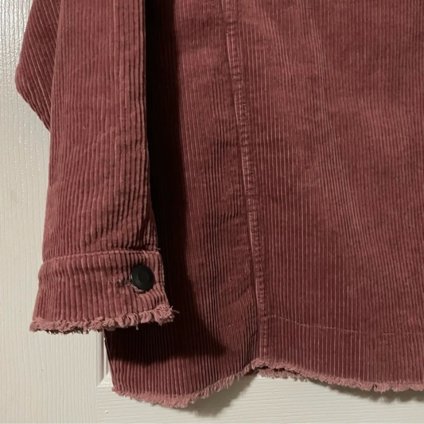 Zara Dusty Rose Pink Oversized Corduroy Jacket image indicator(9)