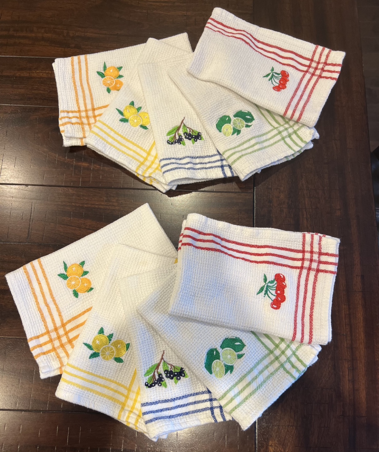 Embroidered Kitchen Tea Towels