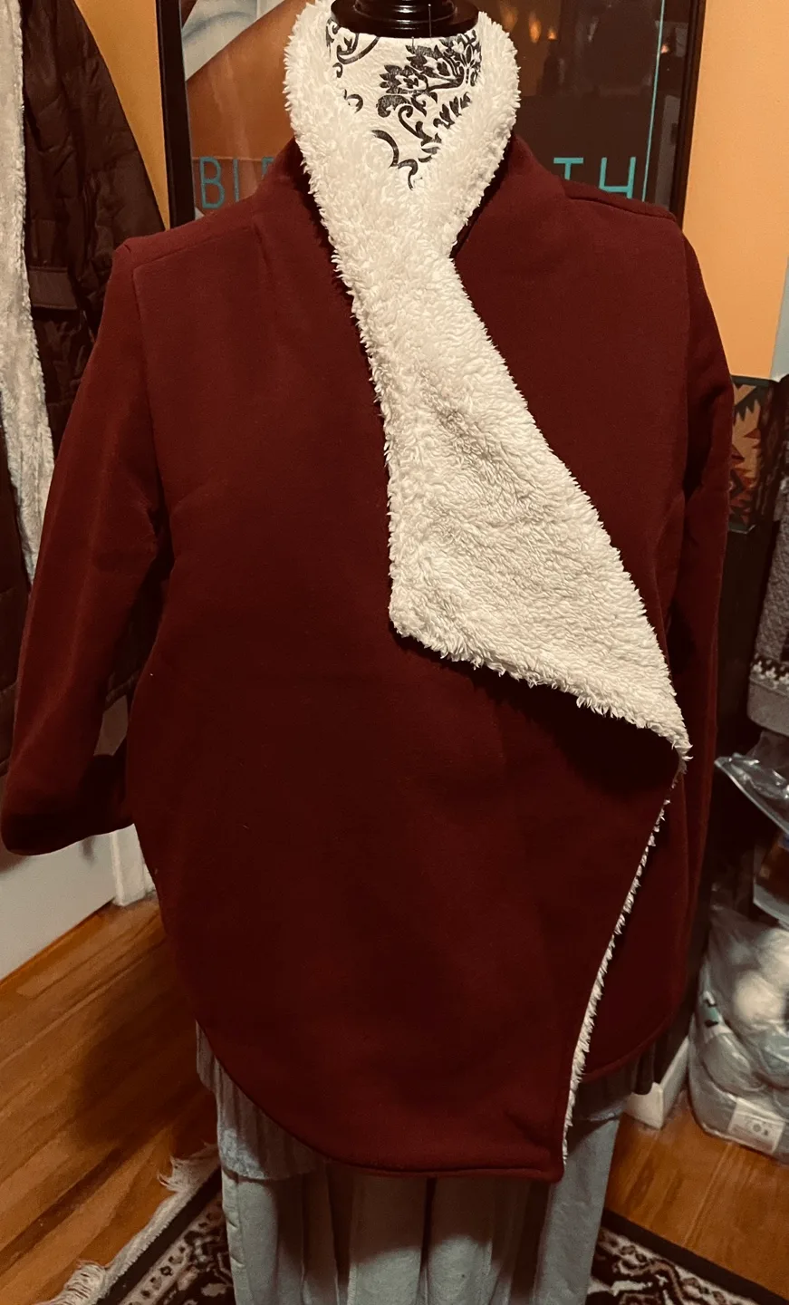 Burgundy Sherpa Jacket image indicator(4)