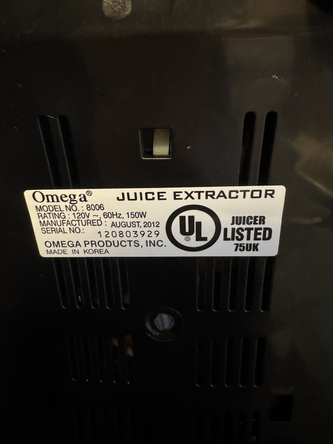 Omega Ultimate Masticating Juicer (J8006) - photo 5
