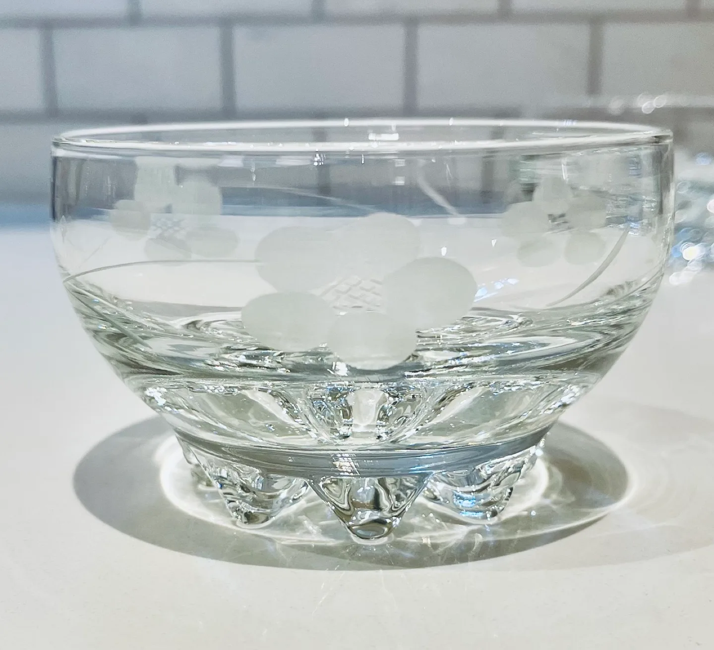 Set of  10 Vintage Glass Serving Bowls with Silver Trays image indicator(2)