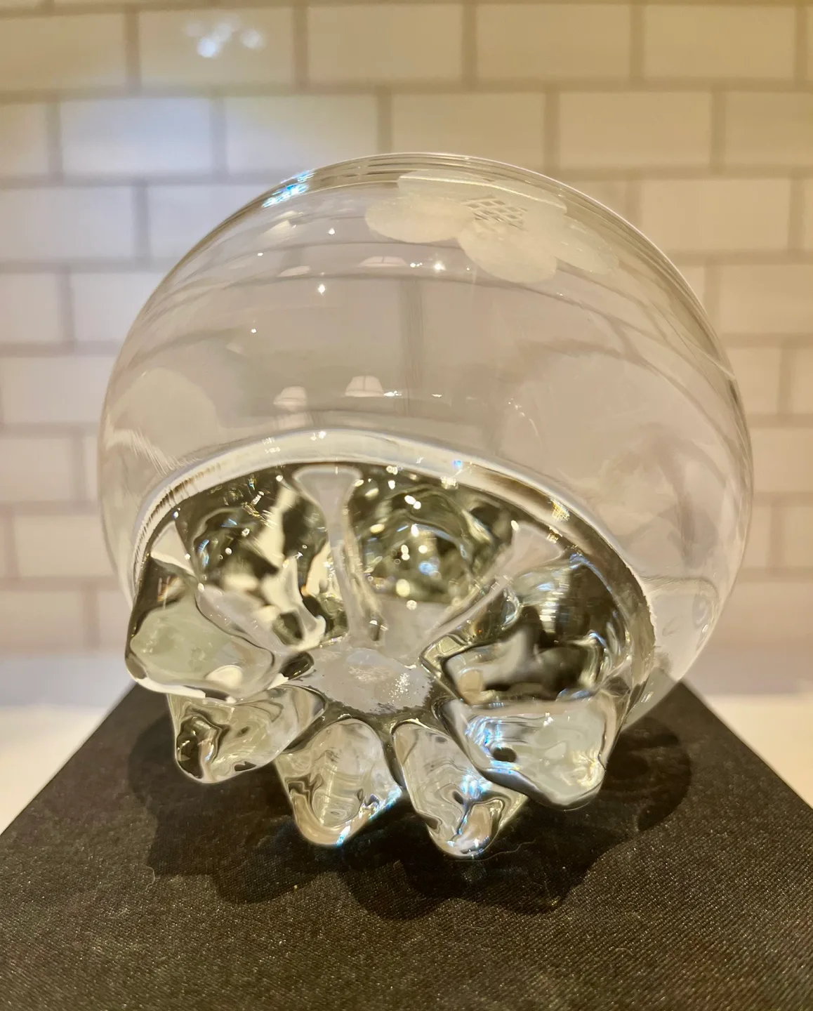 Set of  10 Vintage Glass Serving Bowls with Silver Trays image indicator(6)