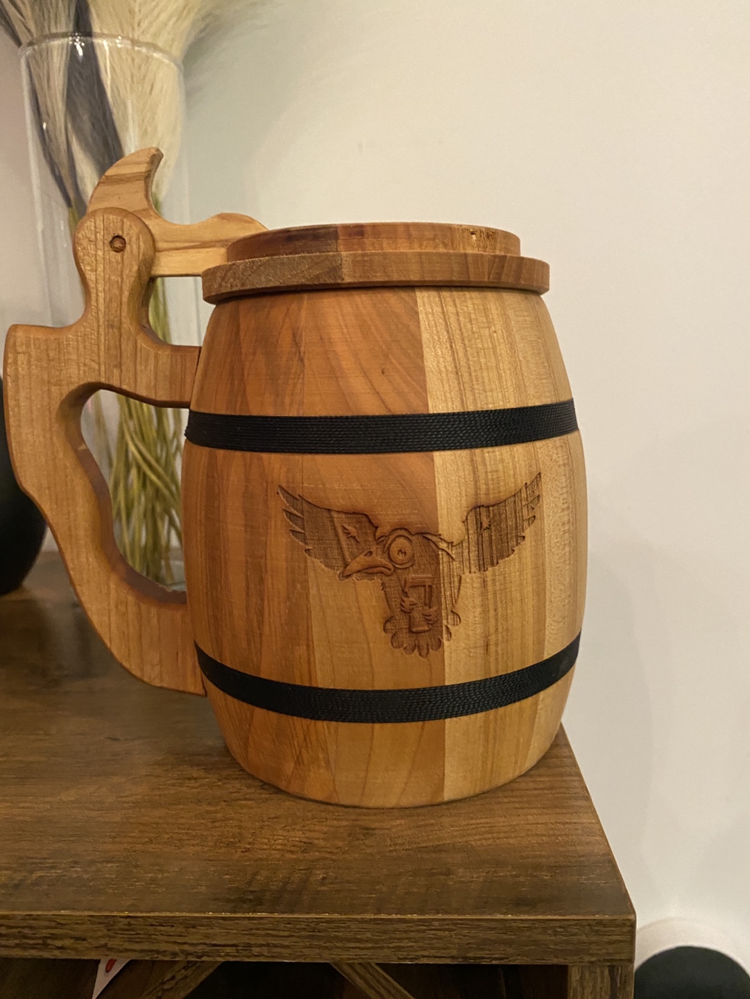 Storm-crow Wooden Beer Mug