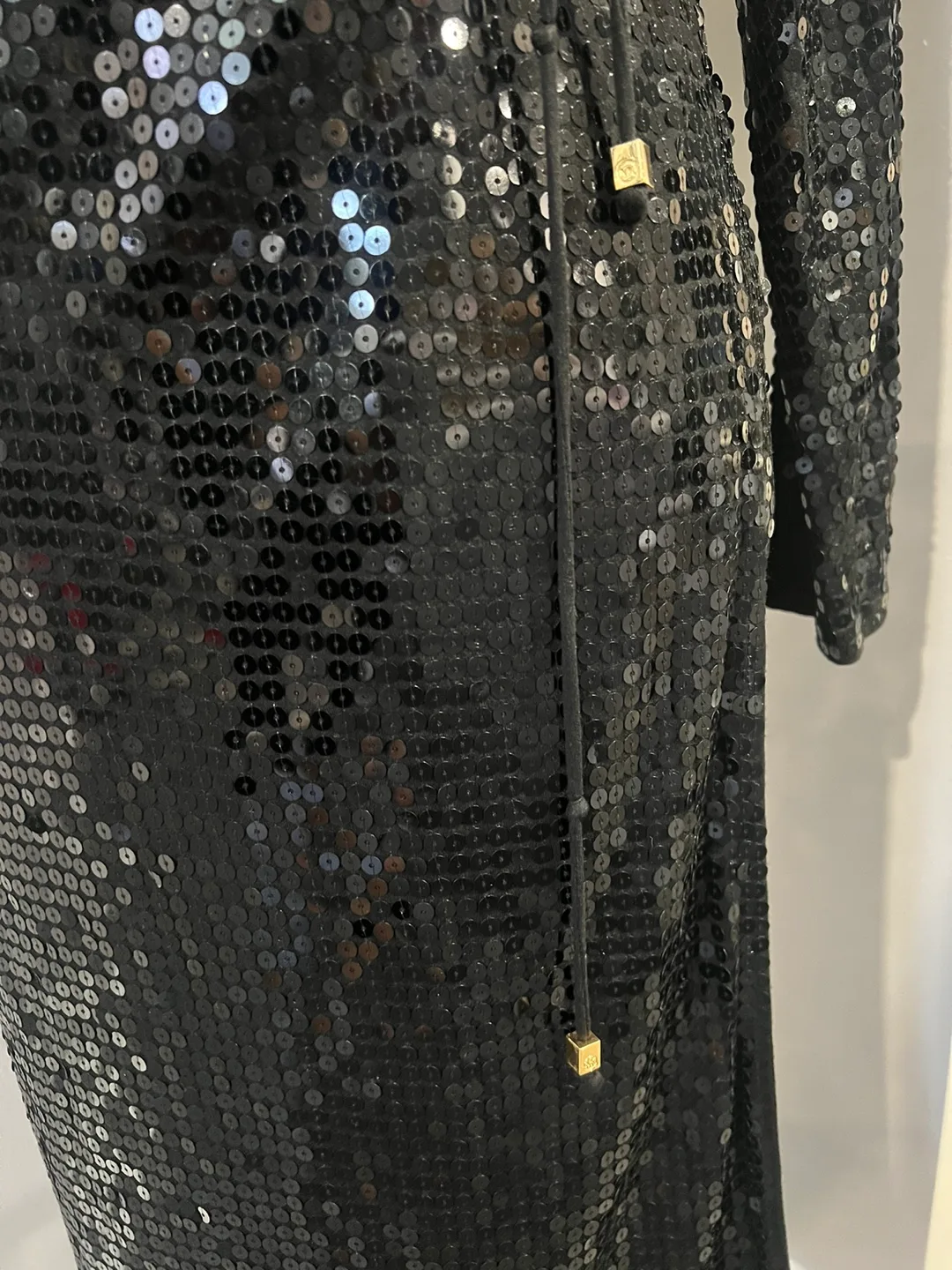 Michael Kors Black Sequined Wrap Dress image indicator(3)