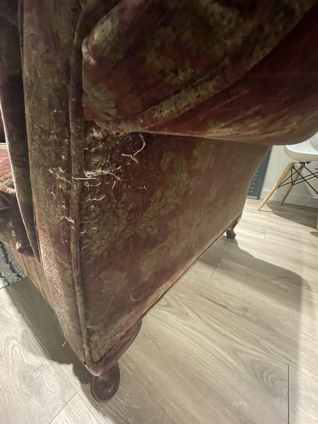 Vintage Burgundy Velvet Sofa - photo 2