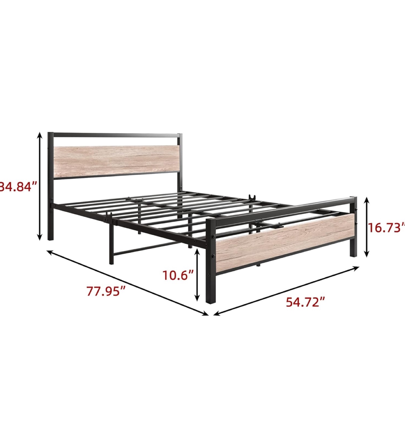 Metal Full Size Bed Frame with Headboard
