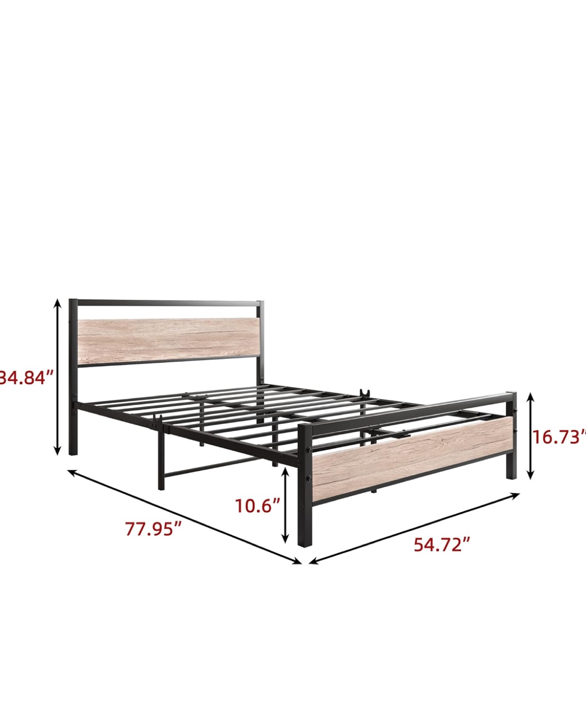 Metal Full Size Bed Frame with Headboard - photo 2