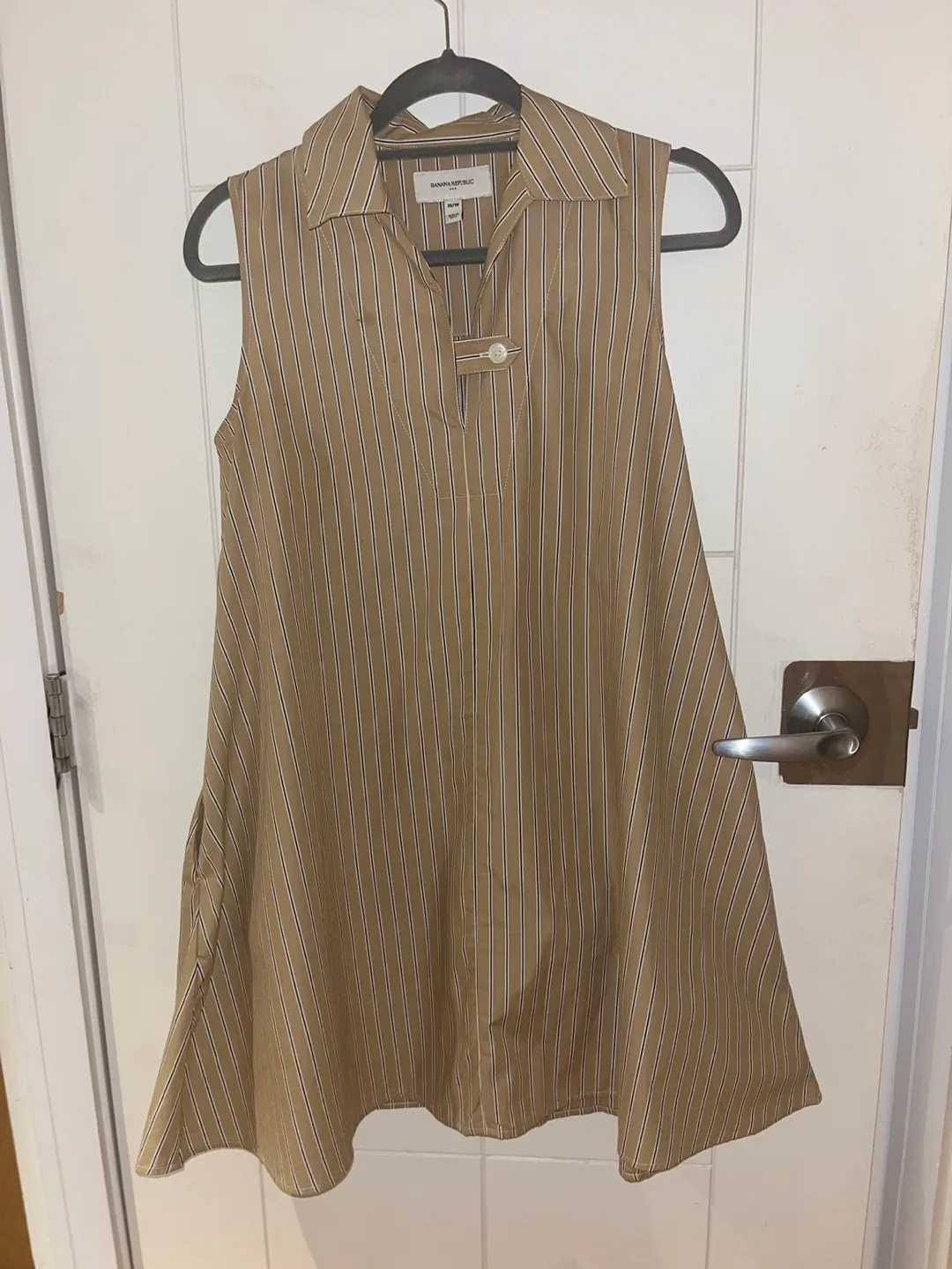 Banana Republic Striped Sleeveless Shirt Dress thumbnail