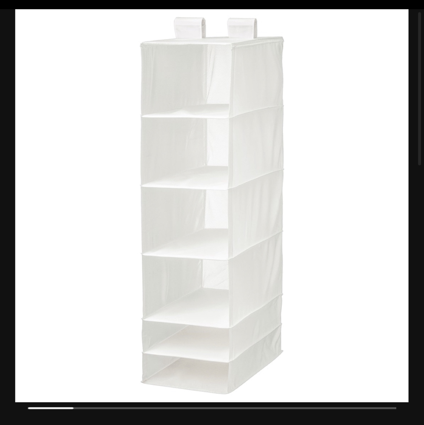 White Fabric Hanging Shelf Organizer