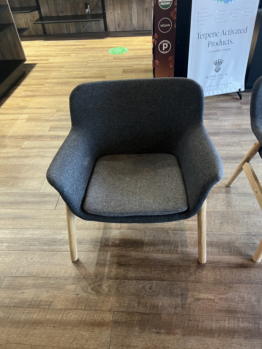 IKEA Vedbo Modern grey chair with wooden legs