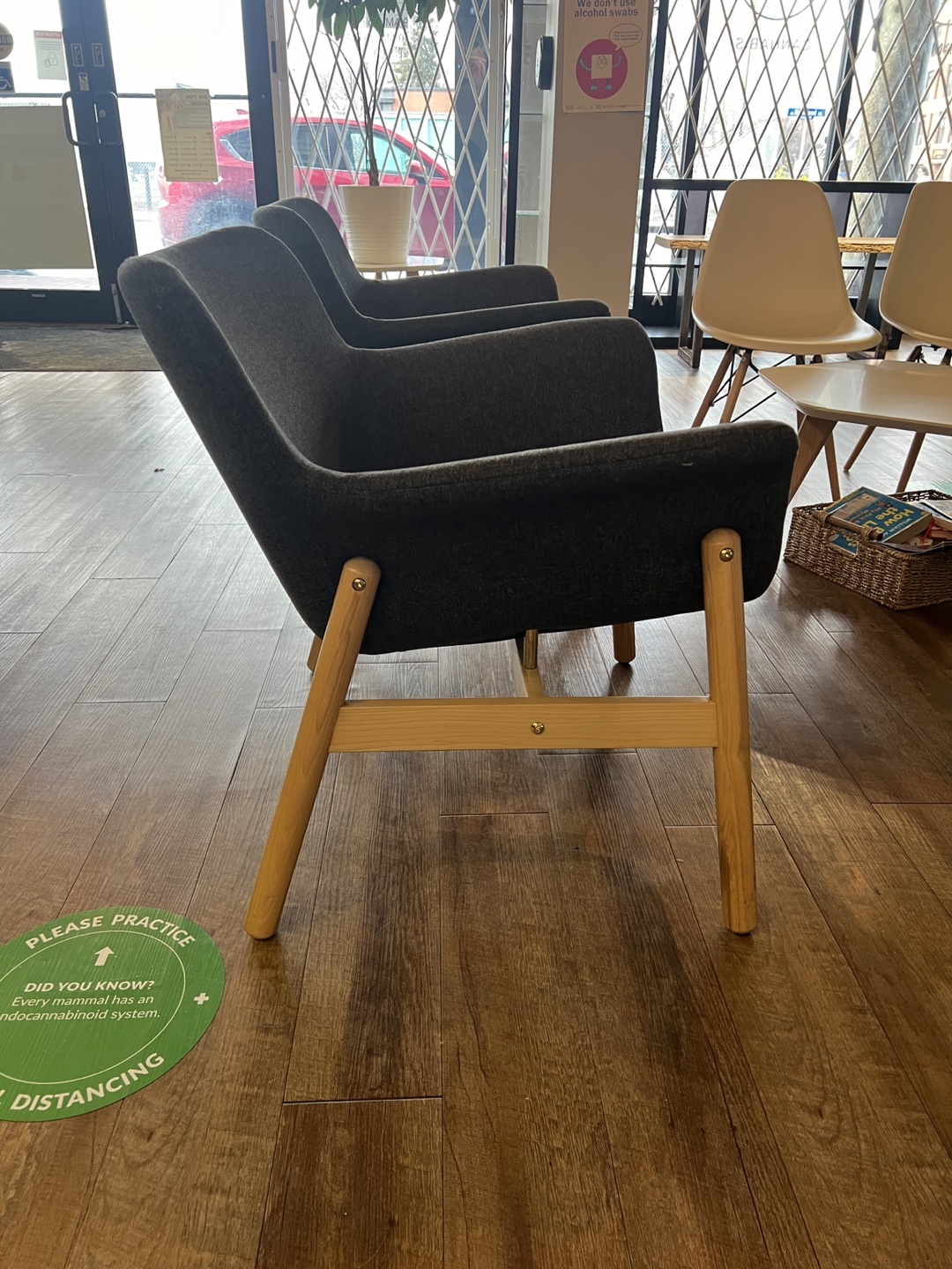 IKEA Vedbo Modern grey chair with wooden legs - photo 2