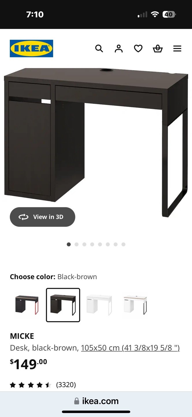 IKEA MICKE Desk - Black-brown - photo 3