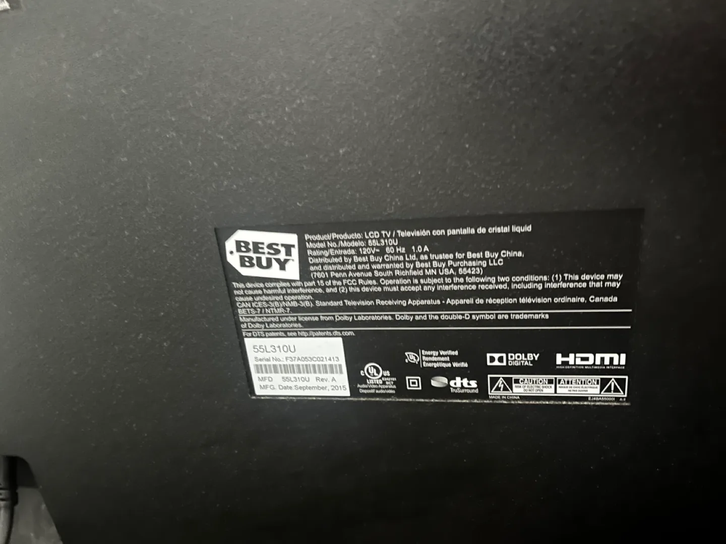 Toshiba 55 Inch TV and stand image indicator(5)