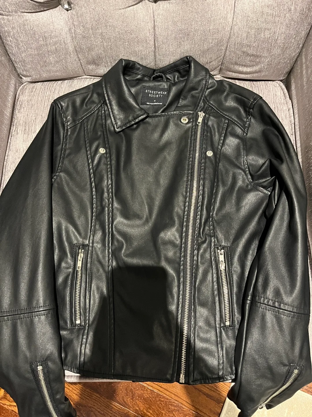 Streetwear Society Black Moto Jacket image indicator(2)