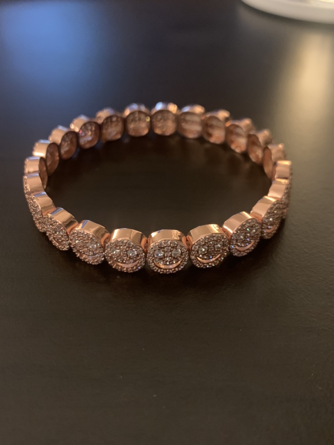Lisa Gozlan The Happy Face Pavé Bracelet in Rose Gold - photo 2