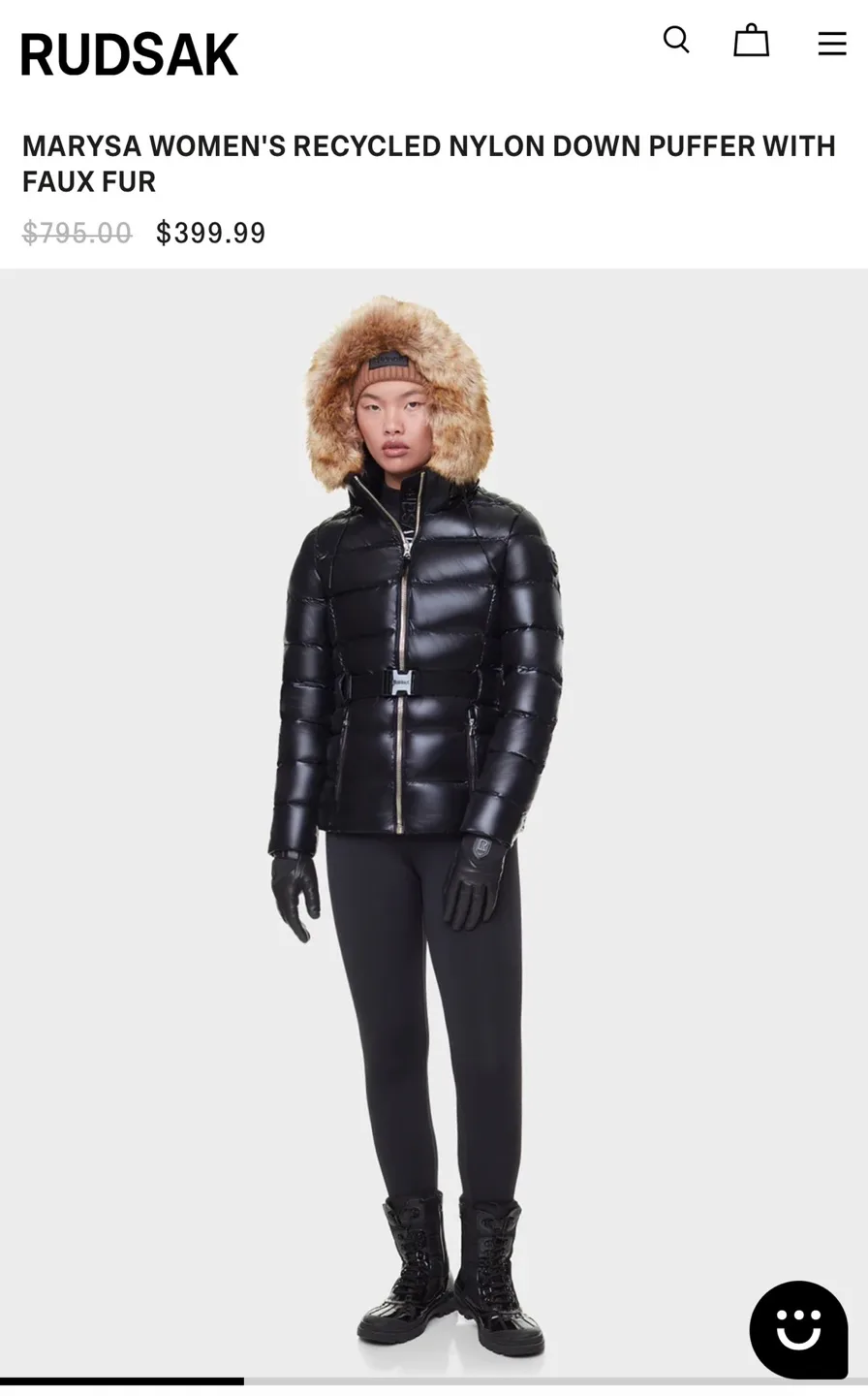 RUDSAK Marysa Women's Recycled Nylon Down Puffer with Faux Fur image indicator(6)