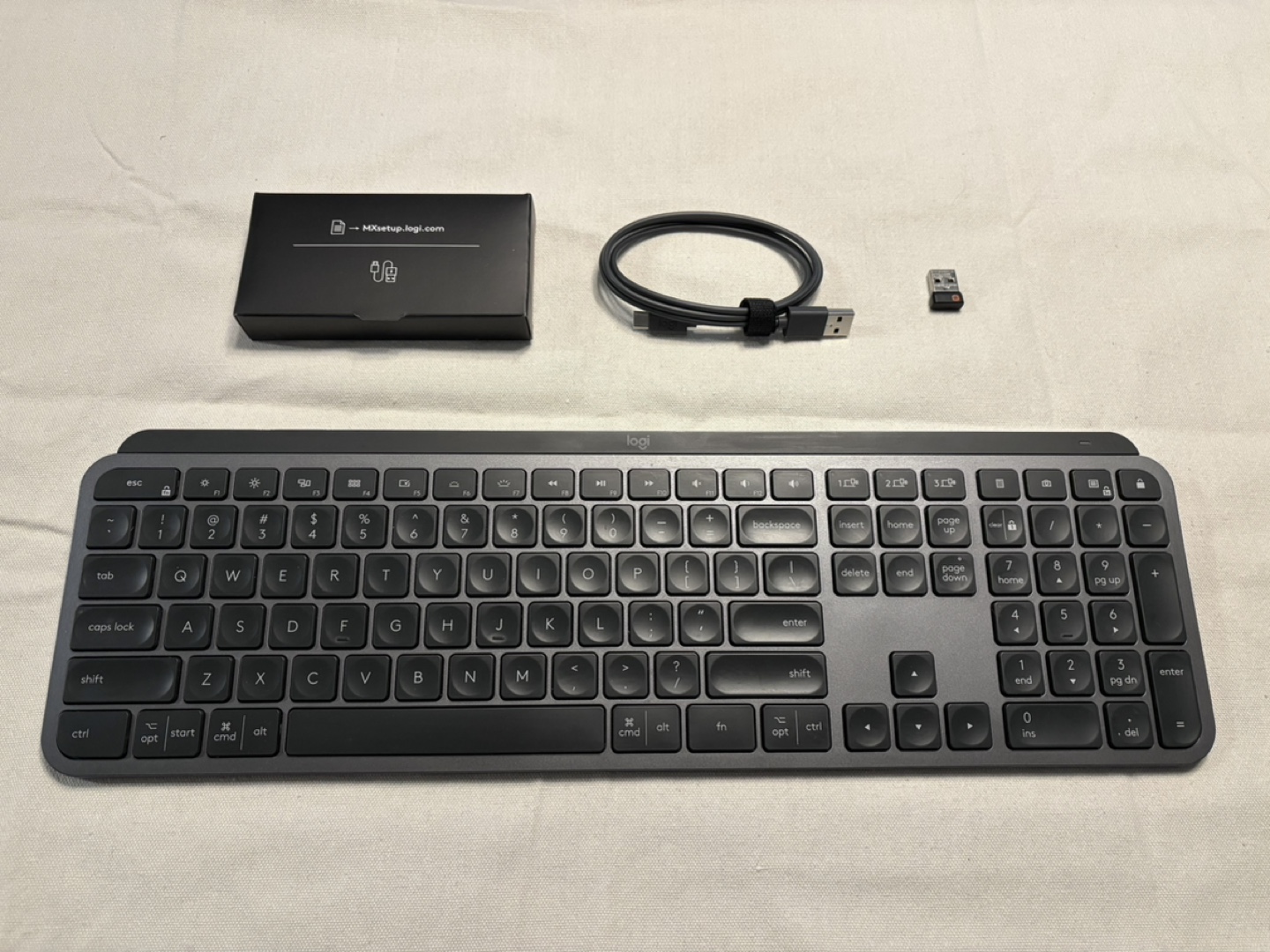 Logitech MX Keys with everything in the box