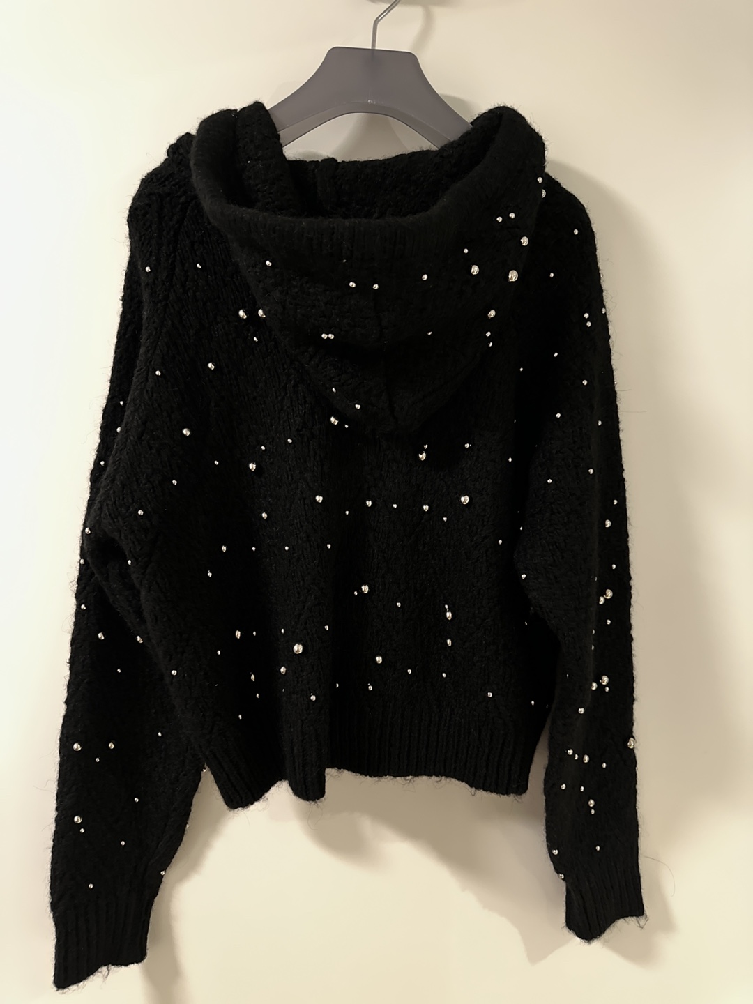 Zara Black Beaded Zip-Up Hoodie - photo 2