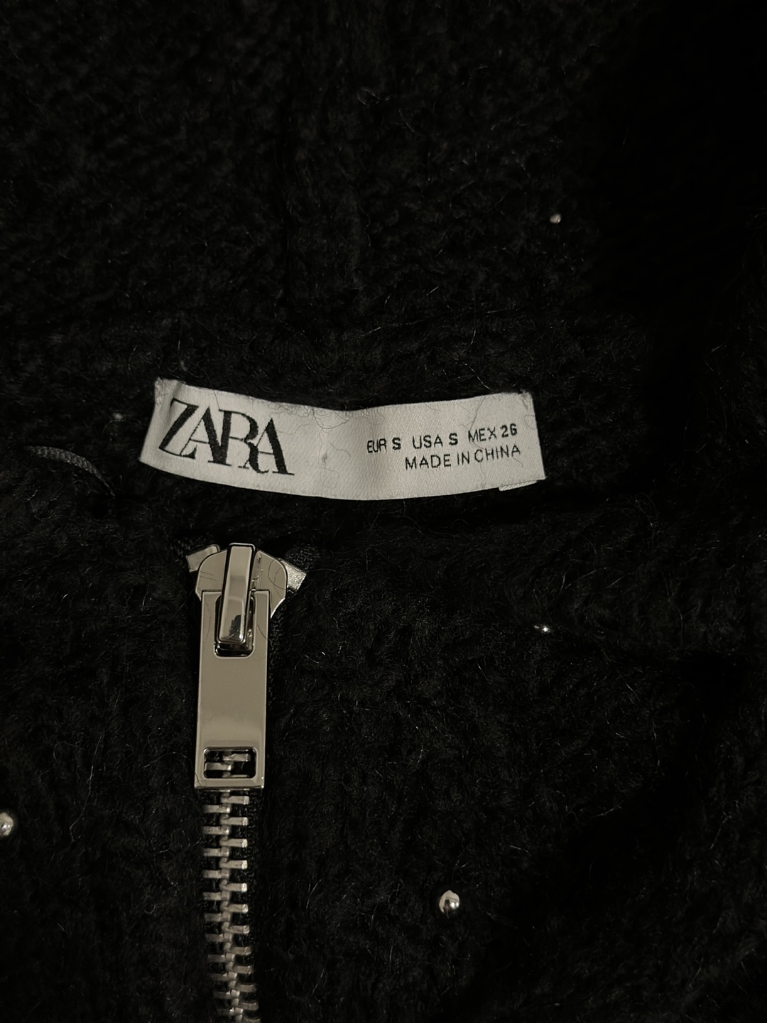 Zara Black Beaded Zip-Up Hoodie - photo 3