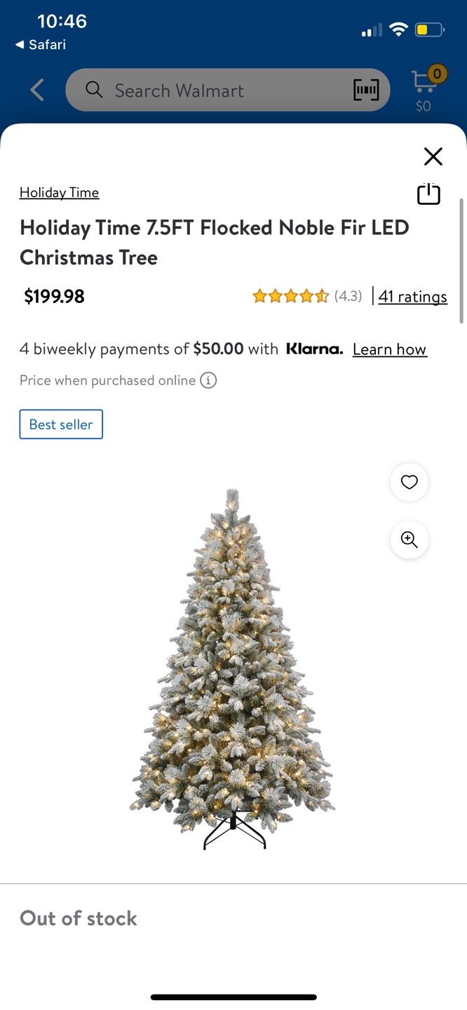 7.5FT Flocked Noble Fir LED Christmas Tree
