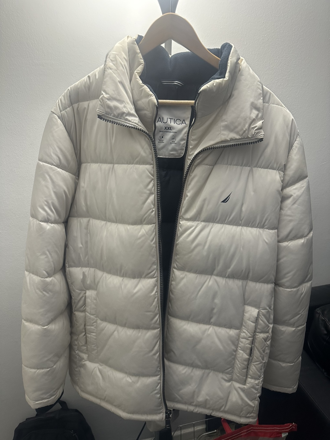 NAUTICA Men’s Puffer Coat - Water & Wind Resistant, Sail Cream. - photo 3