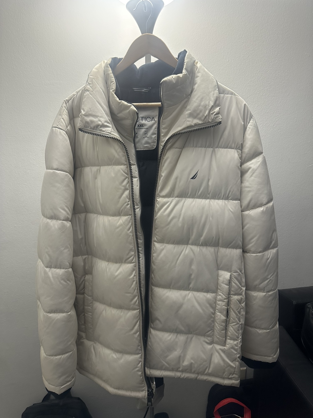 NAUTICA Men’s Puffer Coat - Water & Wind Resistant, Sail Cream. - photo 2