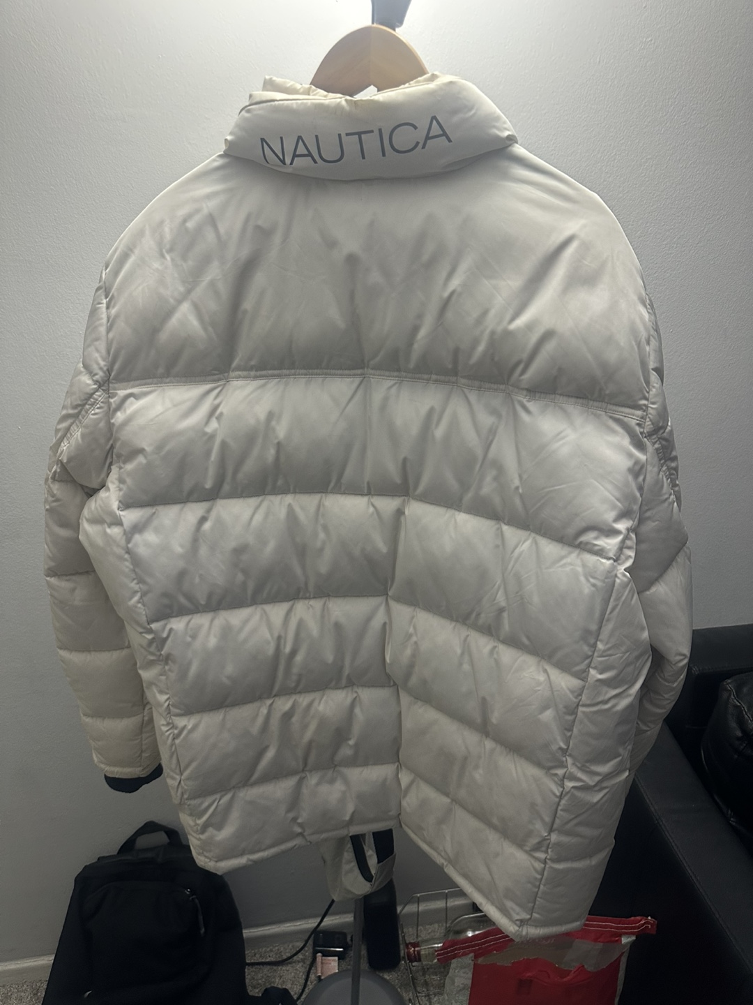 NAUTICA Men’s Puffer Coat - Water & Wind Resistant, Sail Cream. - photo 4