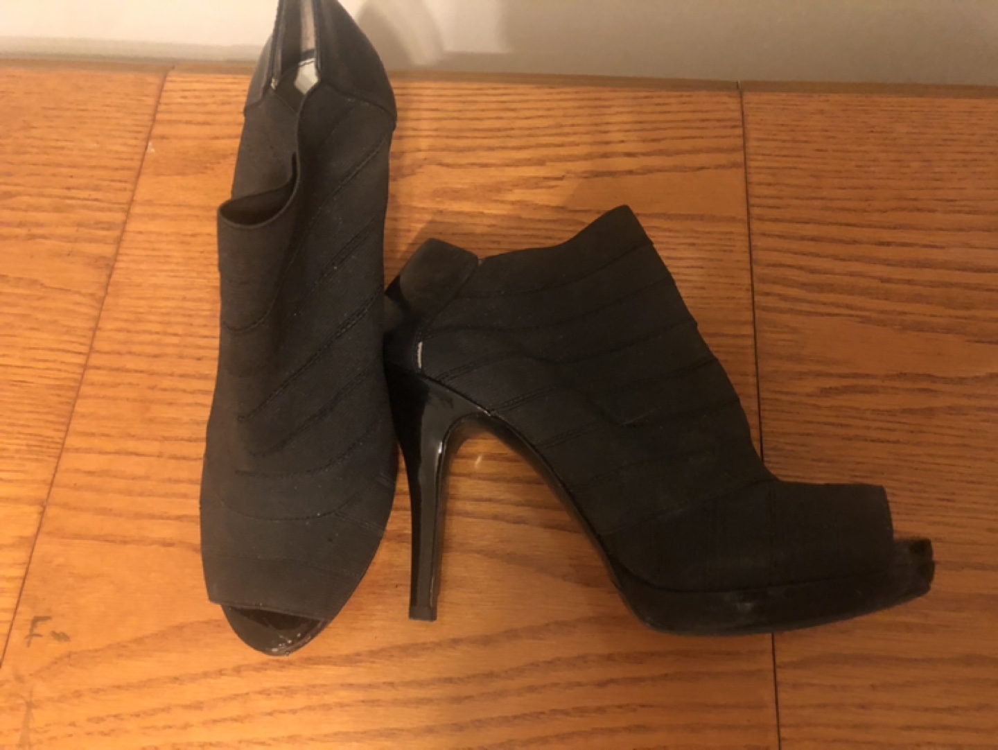 Black Peep Toe Booties