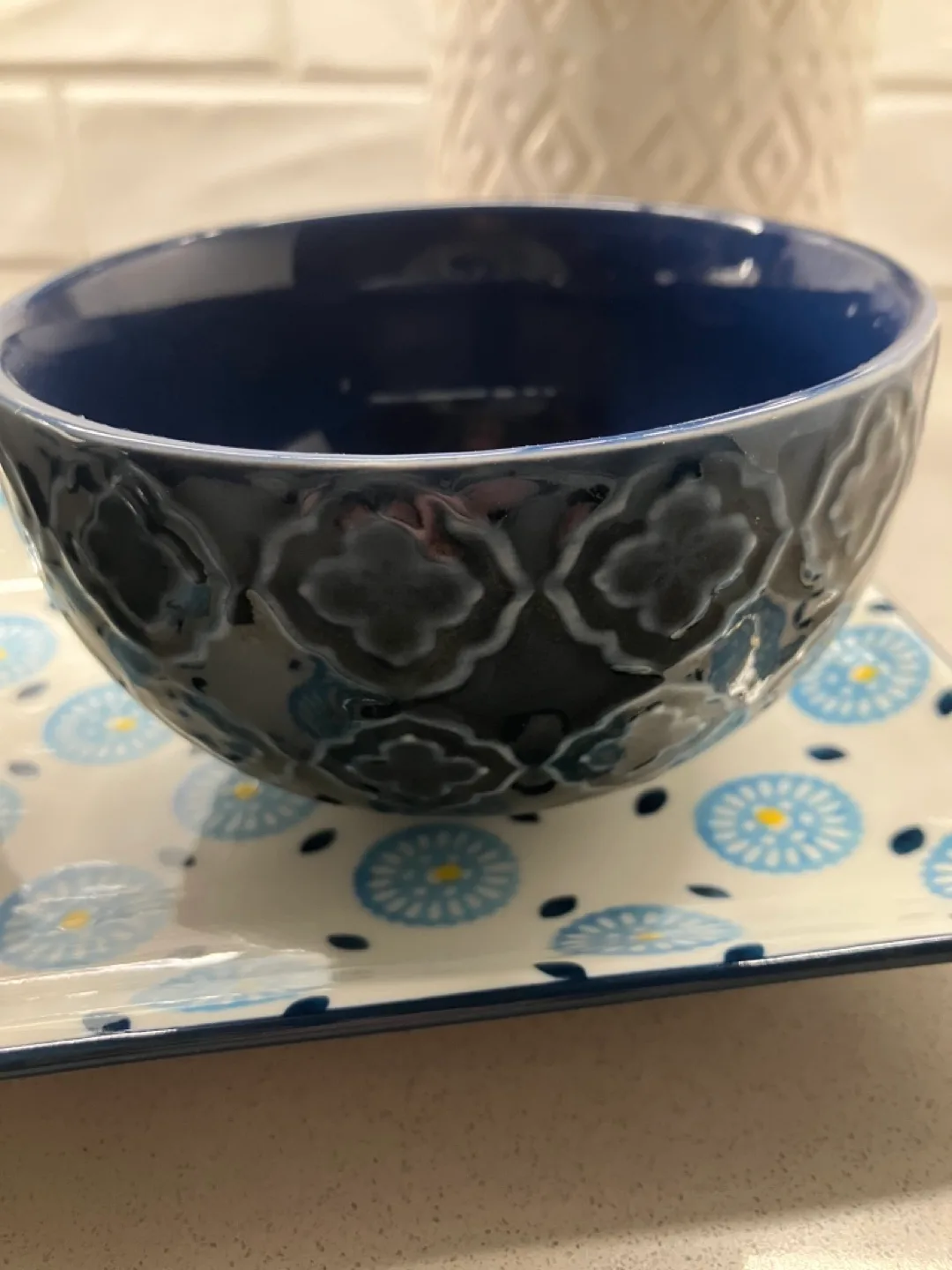 Stylish Blue and White Serving Set - 2 Bowls 1 Plate image indicator(3)