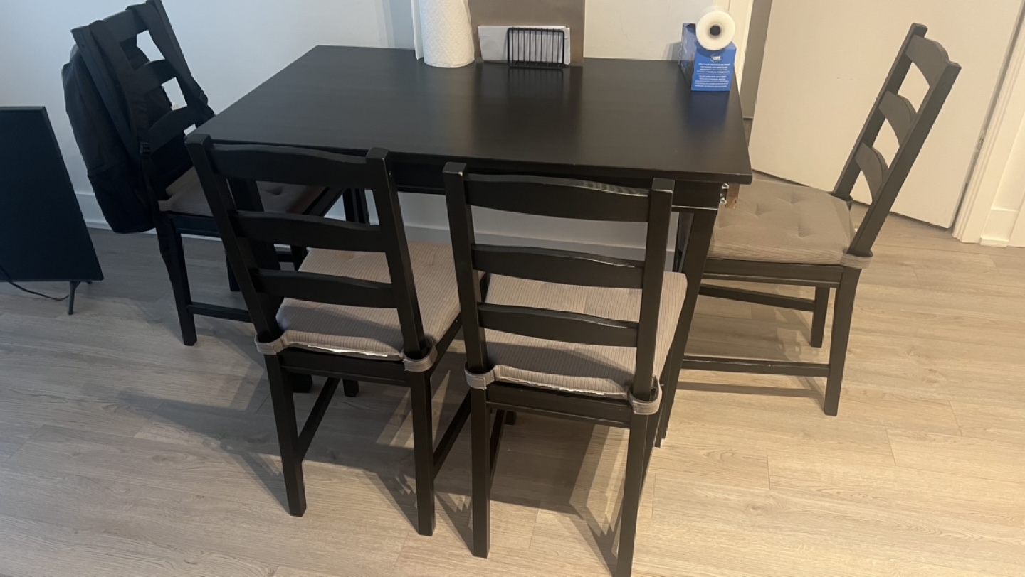 Ikea Dining Table with four Chairs with cushion pads - photo 2
